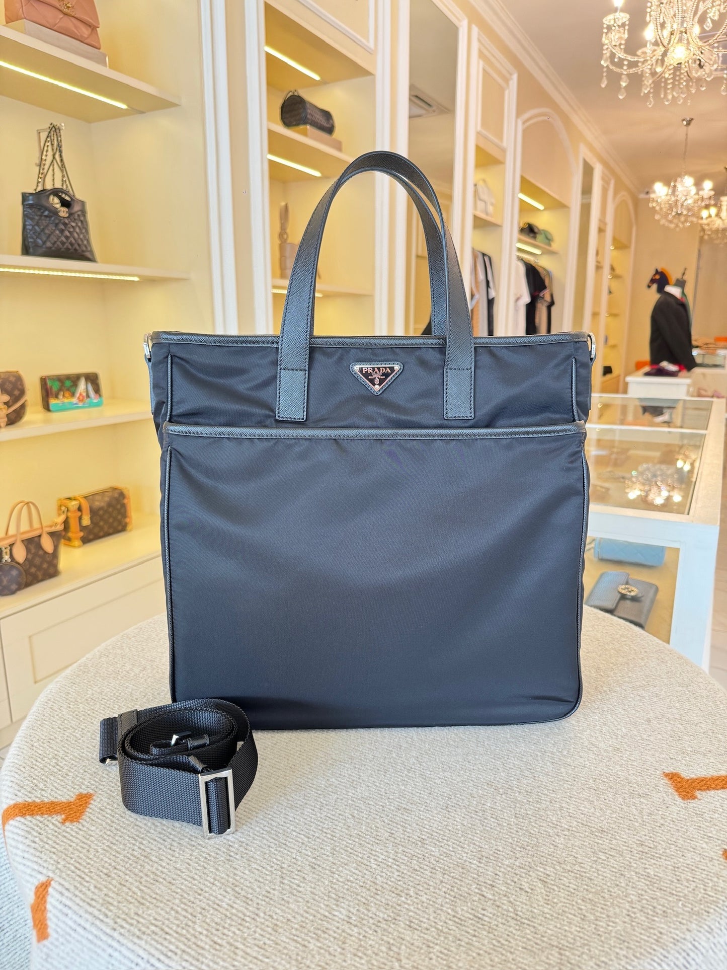Prada Large Nylon Shopper Tote
