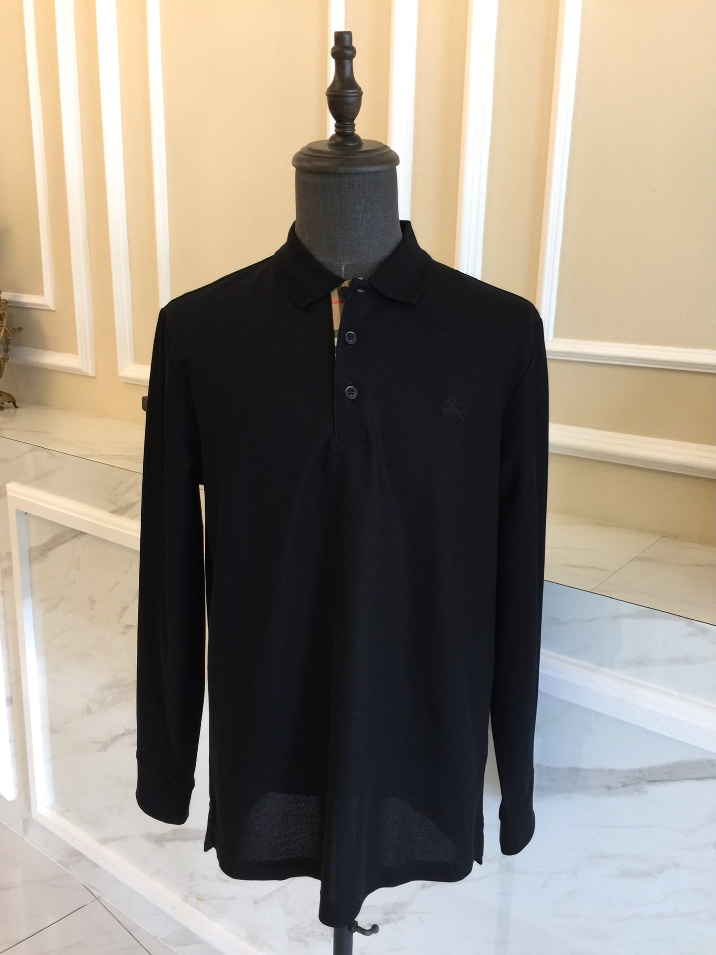 Burberry Men's Polo Tee with Long Sleeve
