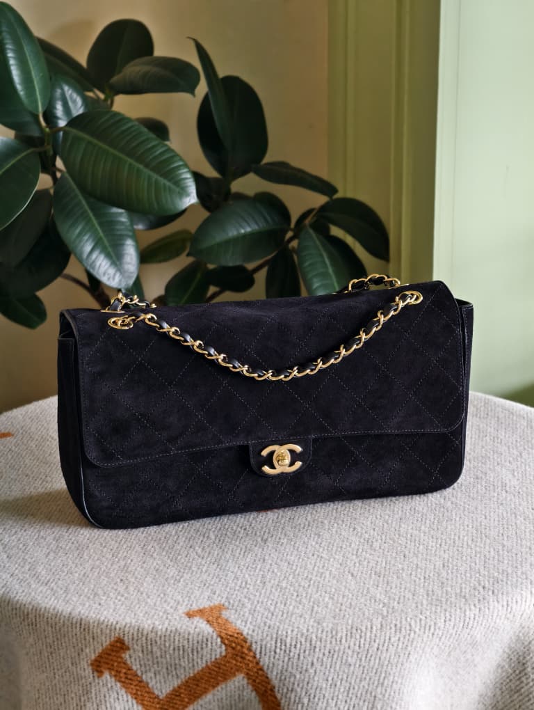 Chanel Small Suede Maxi Flap