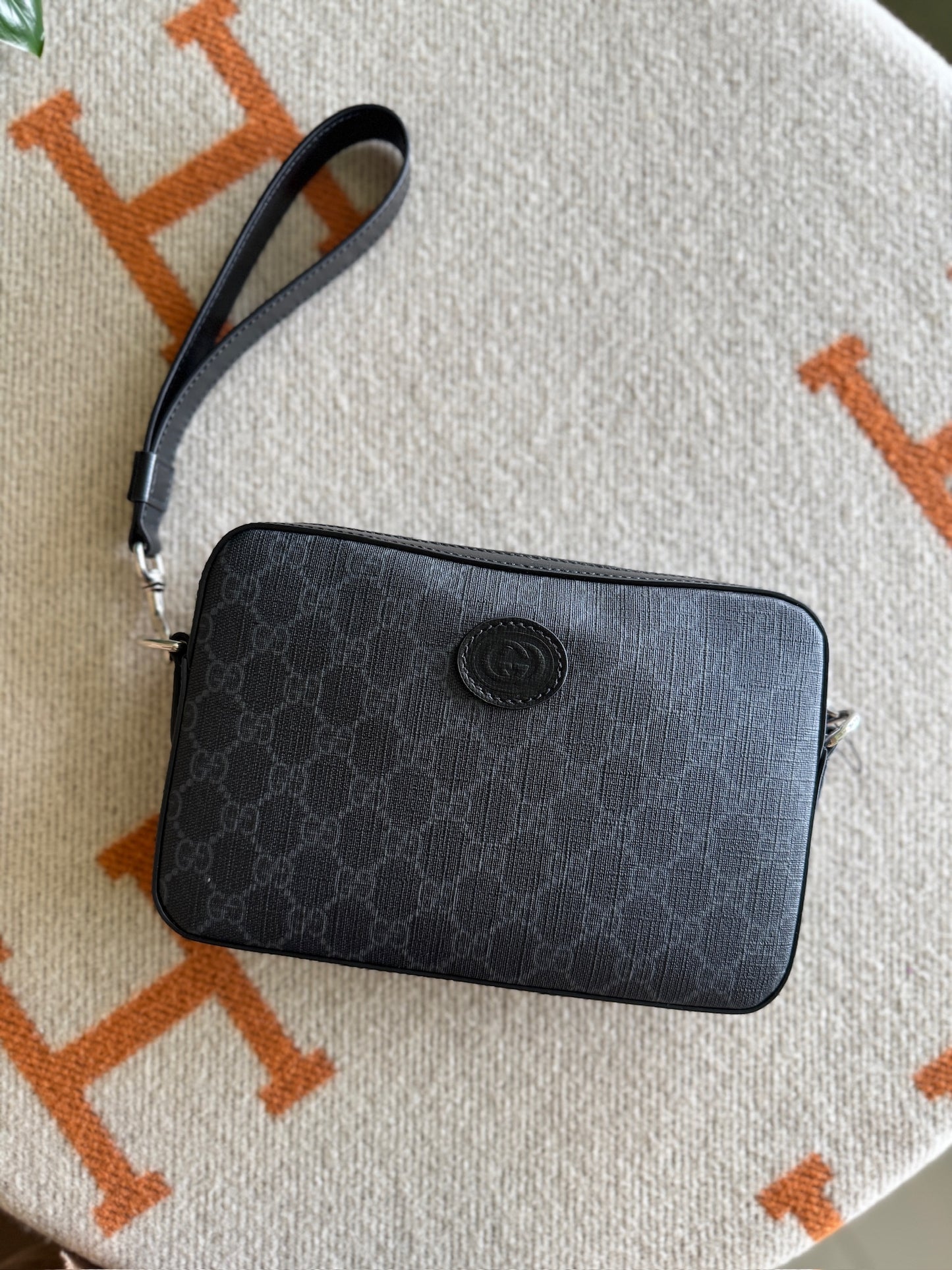 Gucci Crossbody Bag with Interlocking GG Supreme Canvas Black