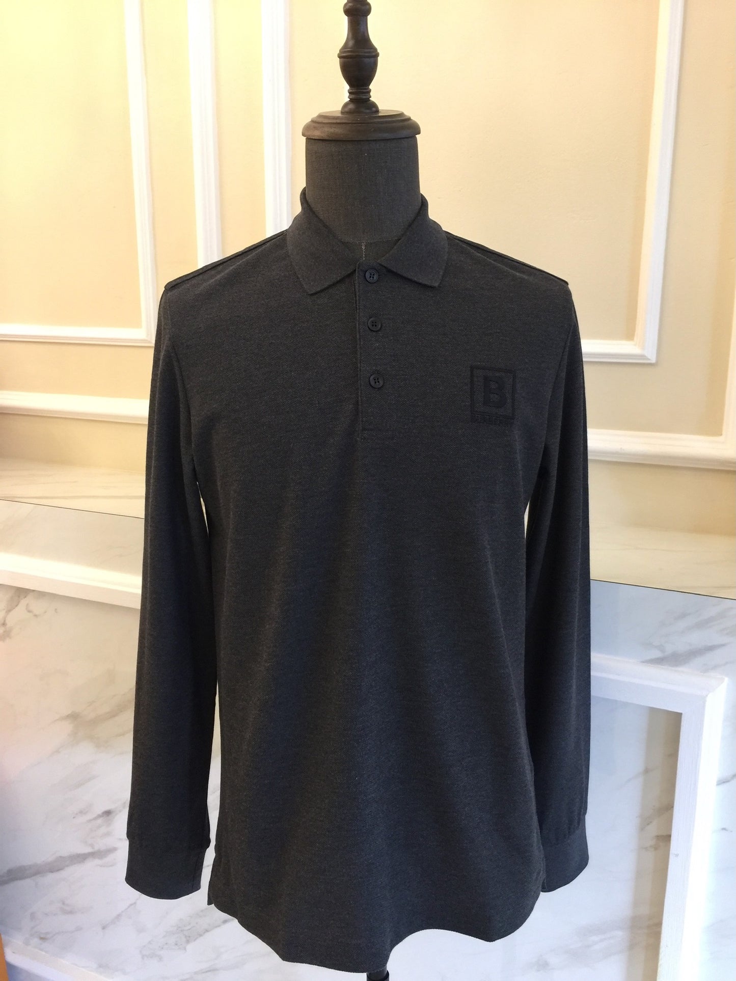 Burberry Men's Polo Tee with Long Sleeve