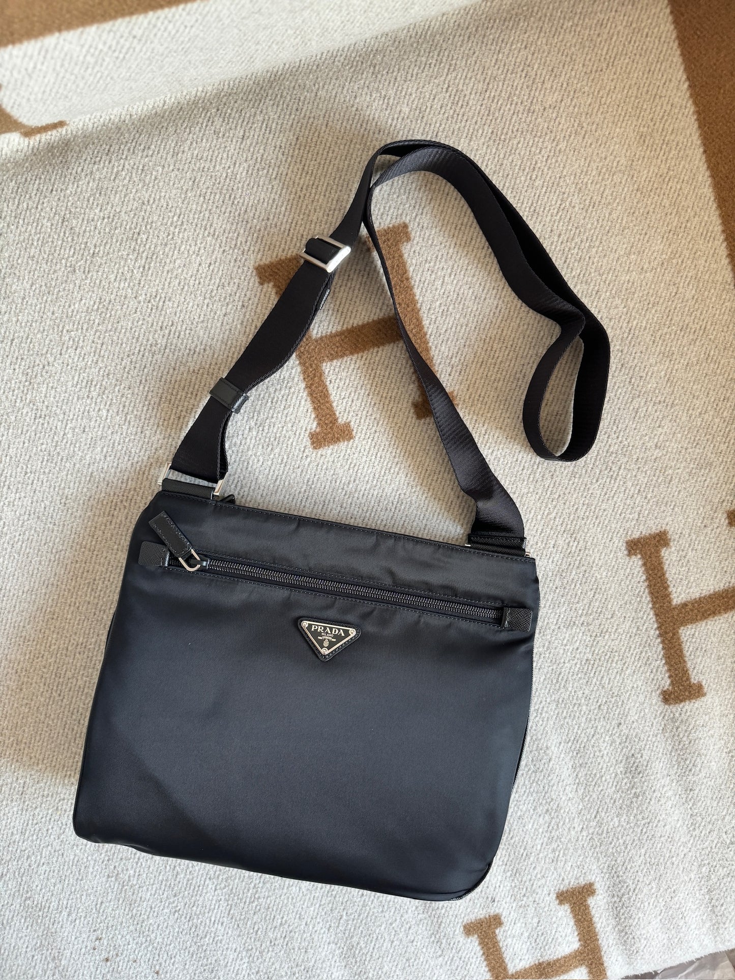 Prada flat messenger bag