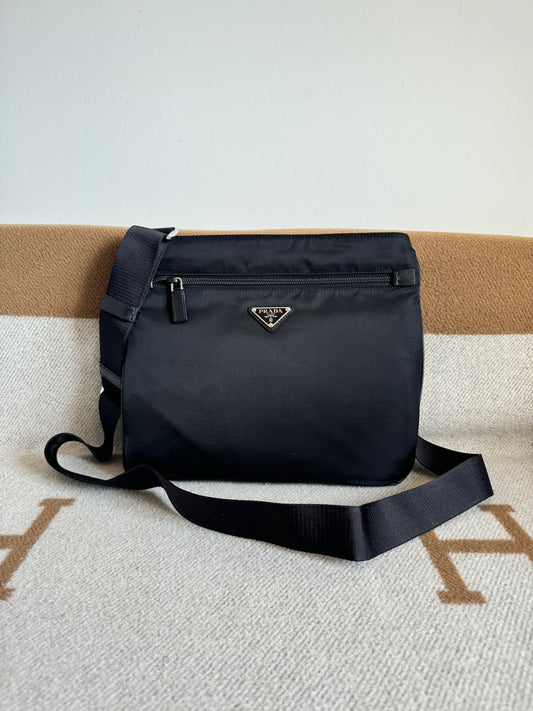 Prada flat messenger bag
