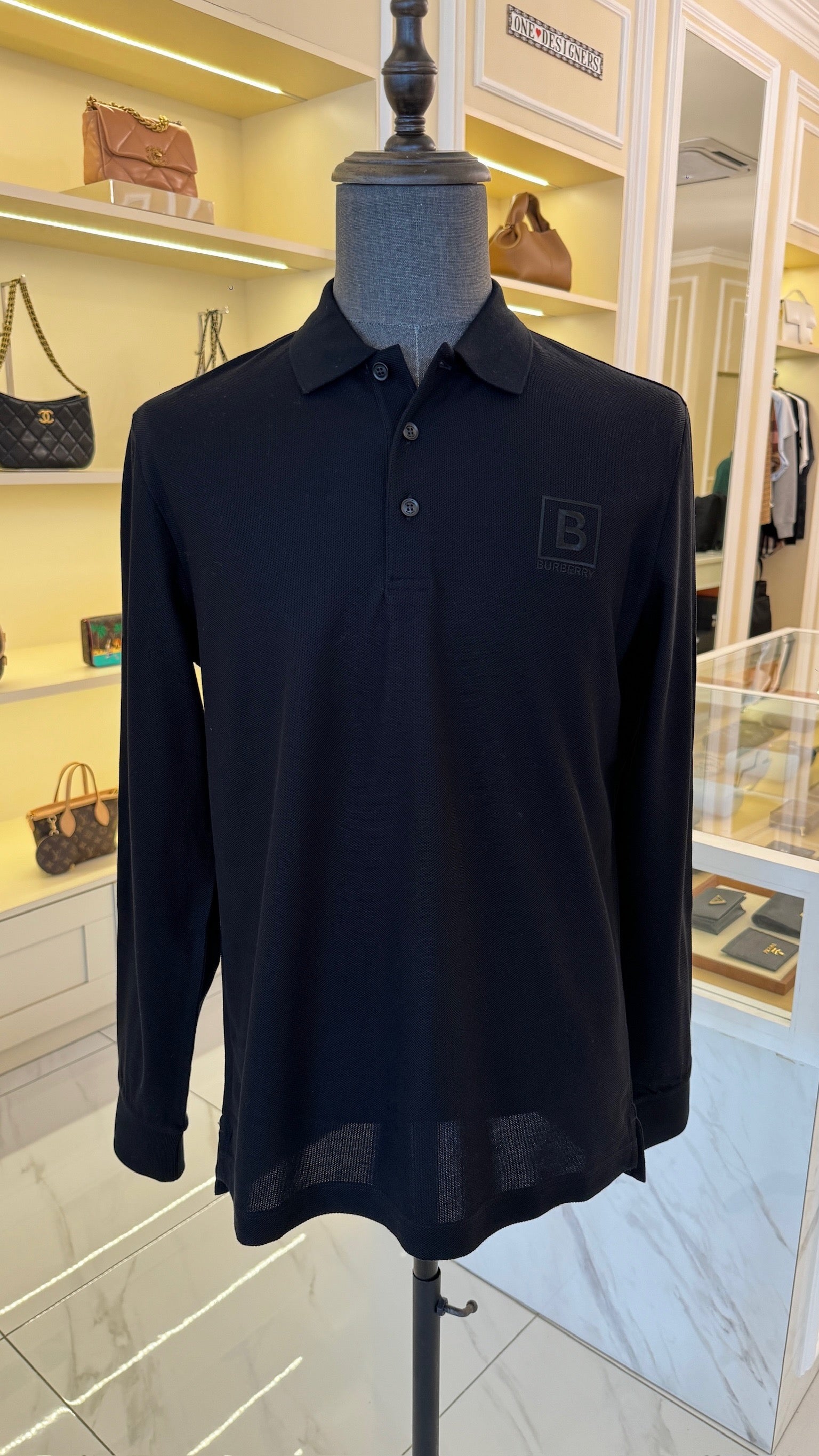 Burberry Men's Polo Tee with Long Sleeve