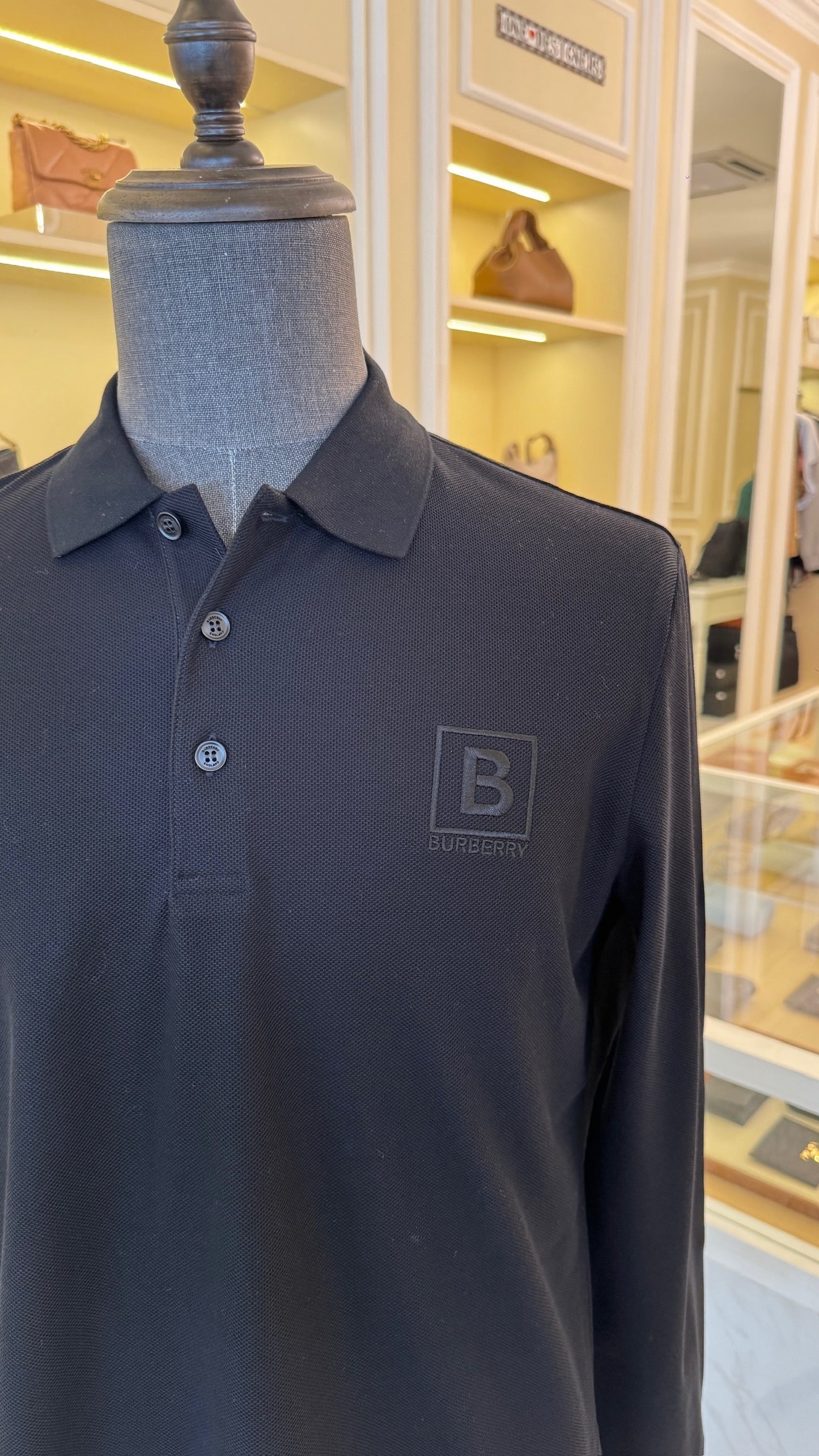 Burberry Men's Polo Tee with Long Sleeve