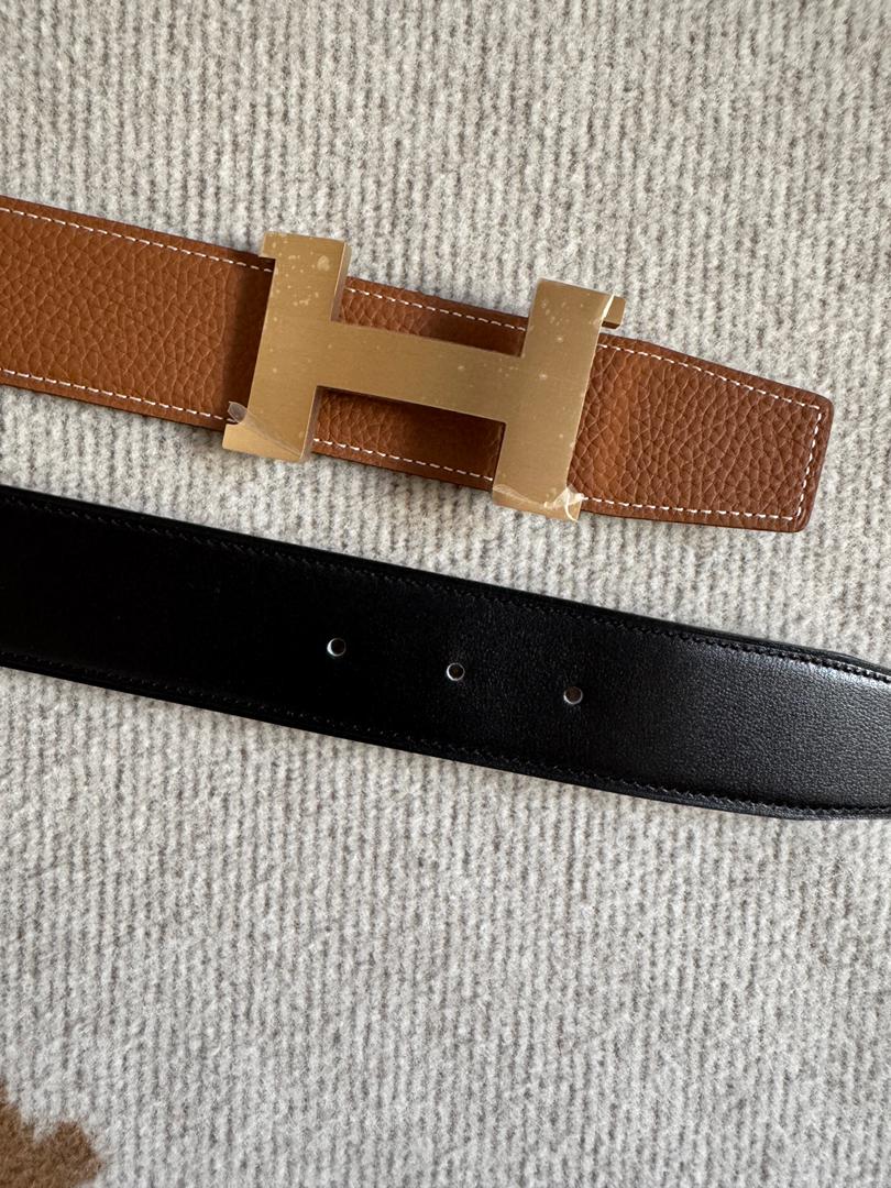 Hermès 38mm belt buckle & reversible leather strap 100cm