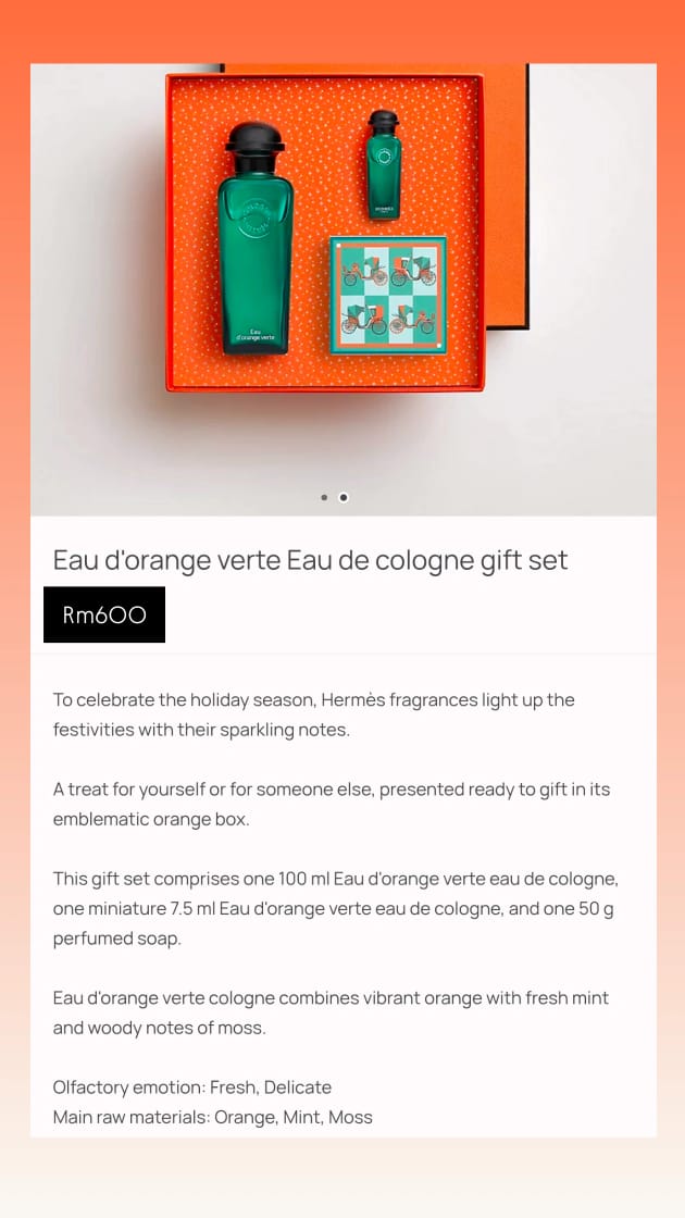 Hermes Holiday d'Orange Verte Fragrance Set