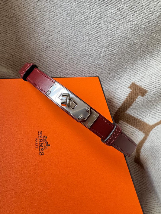 Hermes Kelly Belt Rouge H Phw