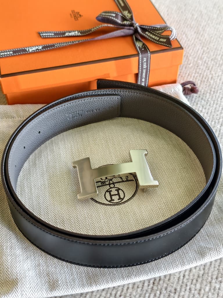 Hermès 36mm belt buckle & reversible leather strap