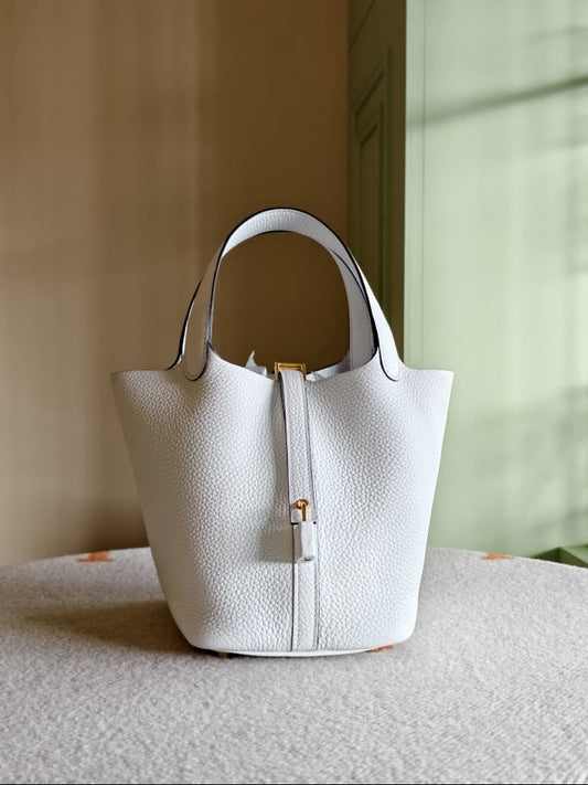 Hermes Picotin 18 White GHW