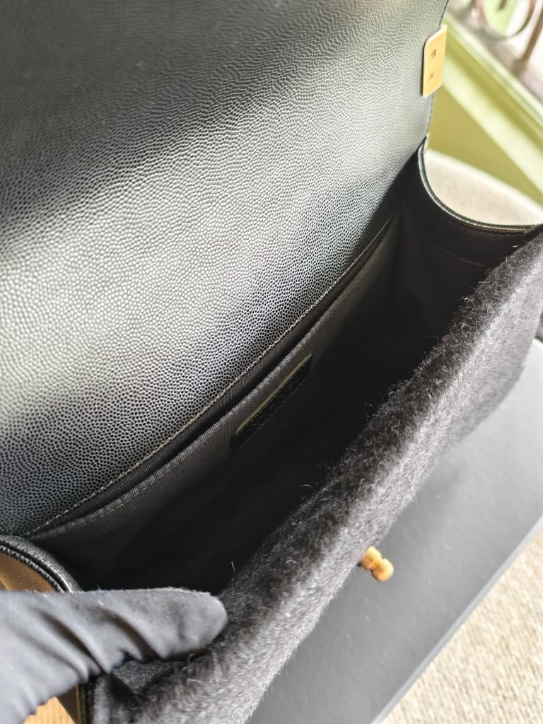 Chanel Boy Flap Quilted Caviar Medium Bag