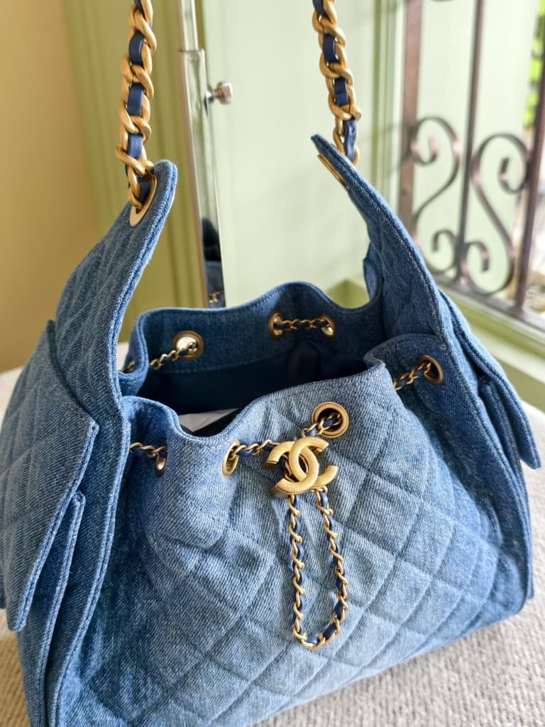 Chanel 25 Small Light Blue Denim 26P