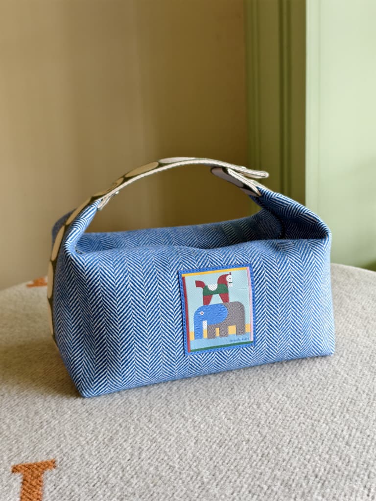 Hermes Bride A Brac Case Cabriole Blue Large