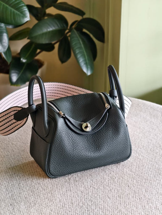 Hermes Mini Lindy Vert Fonce PHW