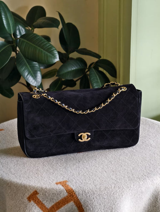 Chanel Small Suede Maxi Flap